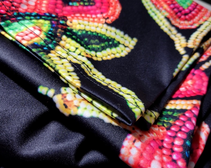 Wild Beaded Flowers, Rainbow, Leggings, Bright Colors, Beaded,Bead Print,Art Deco,Neon, Boho, Workout, Dance, Original Beadwork, Caballera