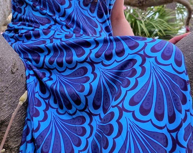 Blue Mermaid Paisley Tank Dress, Long Strappy Sundress