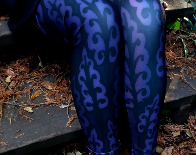 Medieval Leaves, Royal Purple, Purple Leggings, Leaves, Purple Leggings, Dark Purple, Workout, Dance, Purple Pants, Leggings, Original Art