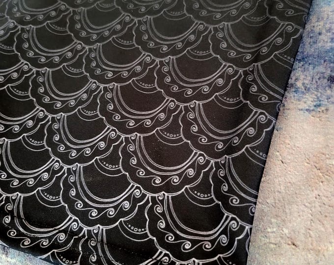 Mermaid Paisley Shorts, Black Ombre, Workout or Swim