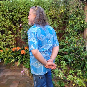 Gatos y cajas, camisa abotonada, ilusión óptica geométrica, plano imagen 3