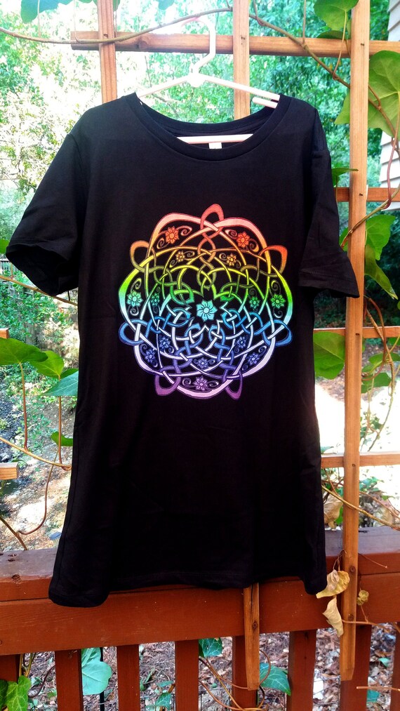 Rainbow Celtic Flower Ombre Mandala 