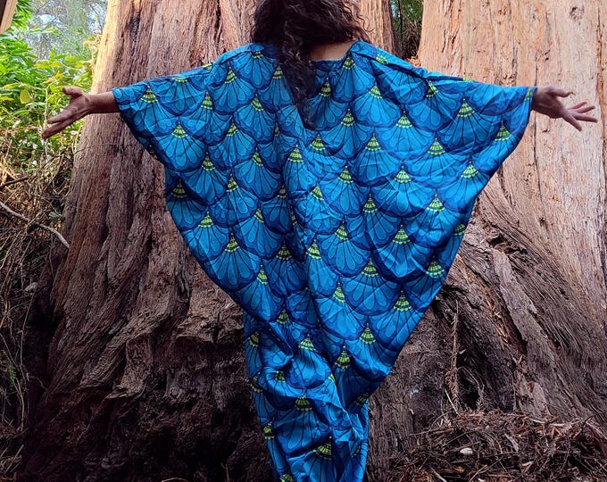 Teal Blue Mermaid Paisley Caftan