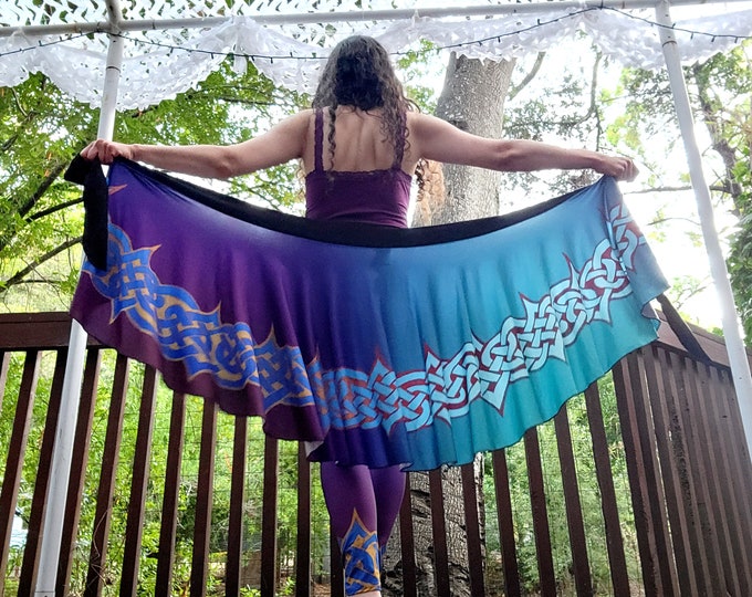 Celtic Briar, Orchid Ombre, Wrap Skirt, Purple,Blue, Plus Size, Celtic Knot, Skirt, Wrap Around Skirt, Irish Dance, Hand Drawn, Original Art