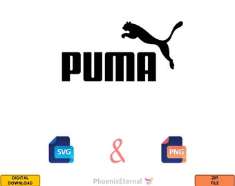 Puma Svg&Png Archivos digitales Impresión vectorial Pegatinas Camiseta deportiva Pantalones cortos Zapatillas Zapatos Chándal Funda para teléfono Sudadera con capucha Calzado de entrenamiento Traje