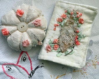 sewing needlecase and pincushion set