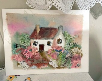 painted and stitched cottage