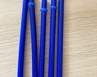 Paja azul oscuro, pajita de plástico reutilizable, pajita ecológica