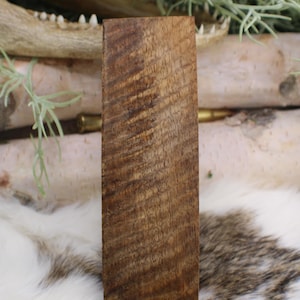 Knife Handle Pair from CURLY MANGO Rare Exotic Natural Eco Slabs Stabilized Bookmatched Exotic Wood Custom Knife Blank Scale block