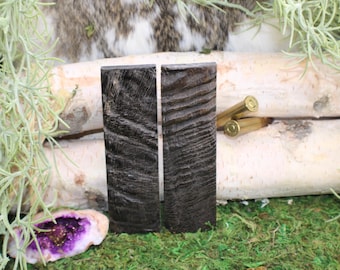 Cachas de cuchillo de cuerno de carnero negro – Material del mango con textura medianoche (5" x 1.5" x 1/4")