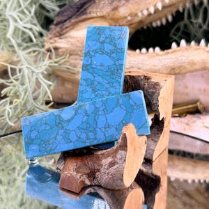 Turquoise Reconstituted Stone Knife Scales – Southwest Gemstone Handle Material (1" x 3" x 1/4")