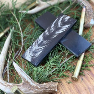Premium buffalo horn knife handle scale pair | 5x1.5x1/4 | | high quality black and white horn knife making materials | Luxury imported