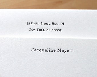 Custom Stationery | Personalized Letterpress Notecards | Embossed Cards | Custom Wedding Stationary | Delicate Font