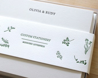 Personalized Letterpress Stationery: 1st Anniversary Paper Gift