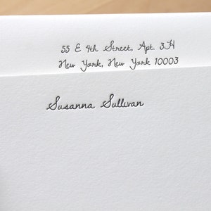 Chic Bridesmaids Gift Letterpress Stationery Set Sweet Handwriting Style Personalized Embossed Notecard Custom Stationary Wedding Party Gift
