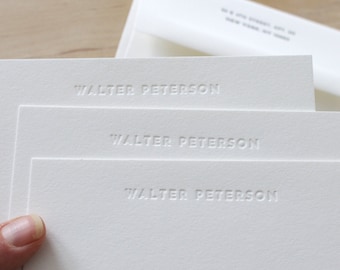 Modern Embossed Stationery | Minimalist Personalized Note Card | Custom Simple Stationary | Men's Notecards