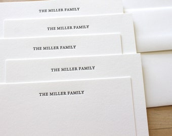 Family Stationery Custom Letterpress Notecards Personalized Embossed Note Card Gift for Family Anniversary Housewarming Gift
