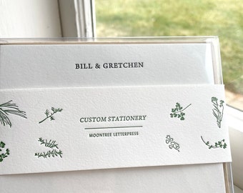 Personalized Stationery for Couples Letterpress Notecard Wedding Gift Thank You Notes Couple Wife First Anniversary Husband Embossed Cards