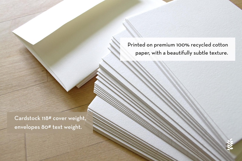 Letterpress Merci Thank You Cards: Recycled Cotton, Minimalist French Flat Notes image 5