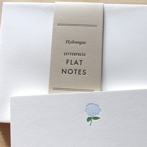 Letterpress Thank You Card - Flat Notes - Hydrangea