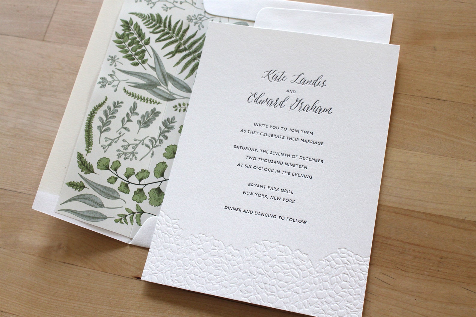 Botanical Letterpress Wedding Invitation Sample Hydrangea Etsy