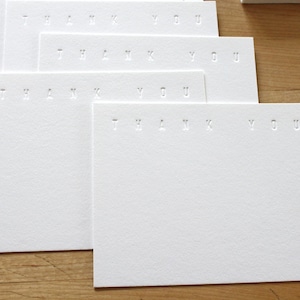 Letterpress Flat card - Thank You - Blind Emboss