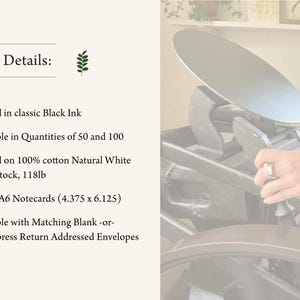 Description of letterpress custom stationery ordering process