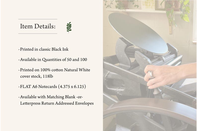 Description of letterpress custom stationery ordering process