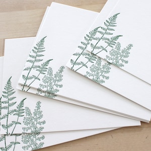 Letterpress FERN Thank You Cards Flat Notecards for Wedding Gift for Gardener Notecard Embossed Stationery Outdoorsy Gift Recycled Paper image 10