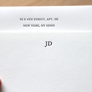 Personalized Letterpress Stationery Custom Notecards Initials Monogram Stationery Traditional Wedding Gift for Anniversary Holiday Teacher