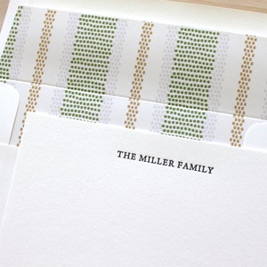 Personalized Letterpress Family Notecards: Custom Stationery Gift