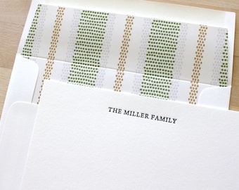 Family Stationery Personalized Letterpress Notecards Custom Household Stationary Family Holiday Gift Housewarming