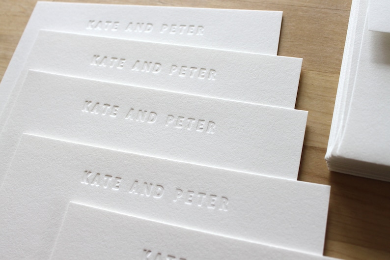 Letterpress Custom Stationery - Various Font Options - Personalized Notecards