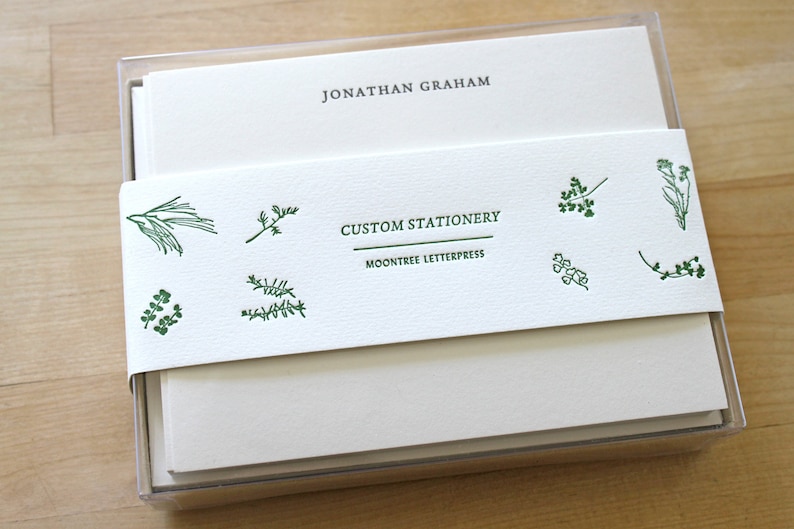 Letterpress Custom Stationery - Various Font Options - Personalized Notecards