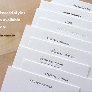 latterpress notecards font choices from moontree letterpress