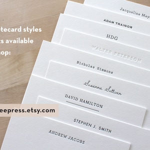 Modern Embossed Stationery | Minimalist Personalized Note Card | Custom ...