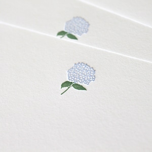 Letterpress Thank You Card - Flat Notes - Hydrangea