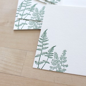 Letterpress FERN Thank You Cards Flat Notecards for Wedding Gift for Gardener Notecard Embossed Stationery Outdoorsy Gift Recycled Paper Bild 8