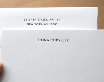 Personalized Letterpress Stationery: Custom Embossed Notecards, Black Ink