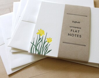 Letterpress Thank You Stationery, Daffodil Spring Notecards Gardener Gift Outdoorsy Thank You Gift for Nature Lover Spring Wedding Cards