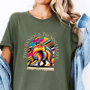 Capybara T-Shirt: Retro Pop Art, Anxious Graphic Tee