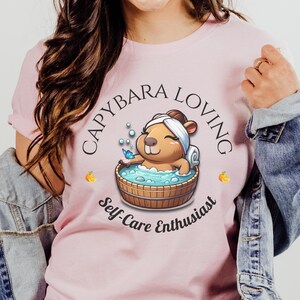 Capybara Spa Day T-Shirt, Cute Animal Graphic Tee