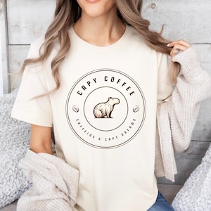 Capybara Coffee Shop T-Shirt: Cozy Fall Graphic Tee