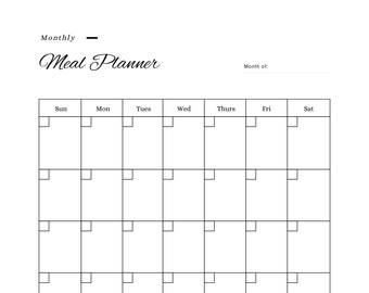 Monthly Meal Planner