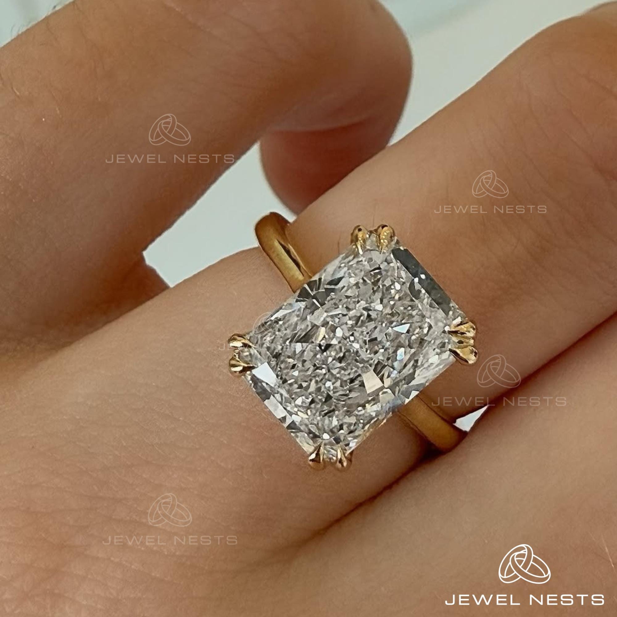 2.00ct E-VVS2ラディアントラボグロウンダイヤモンドソリティア婚約 