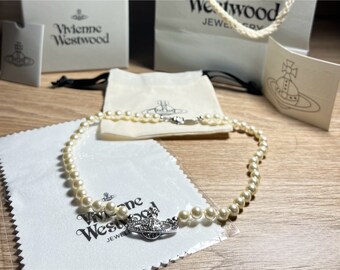 Collier Vivienne Westwood - Collier pour femmes - Collier en perles Vivienne Westwood - Bijoux Vivienne Westwood - Perles - Collier