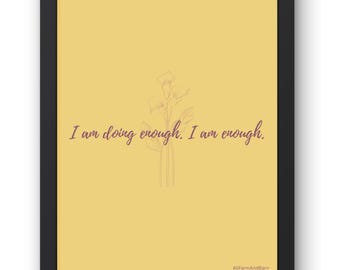I Am Enough Print | Minimalist Affirmation Art (Digital Download)