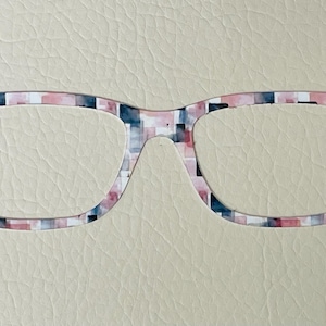 Rosa und Blau Quadrate Metall Magnetische Eyewear Toppers