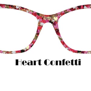 Heart Confetti Metal Magnetic Eyewear Toppers