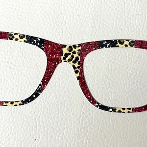 Red, Black and Leopard Brushstrokes Metal Magnetic Eyewear Toppers